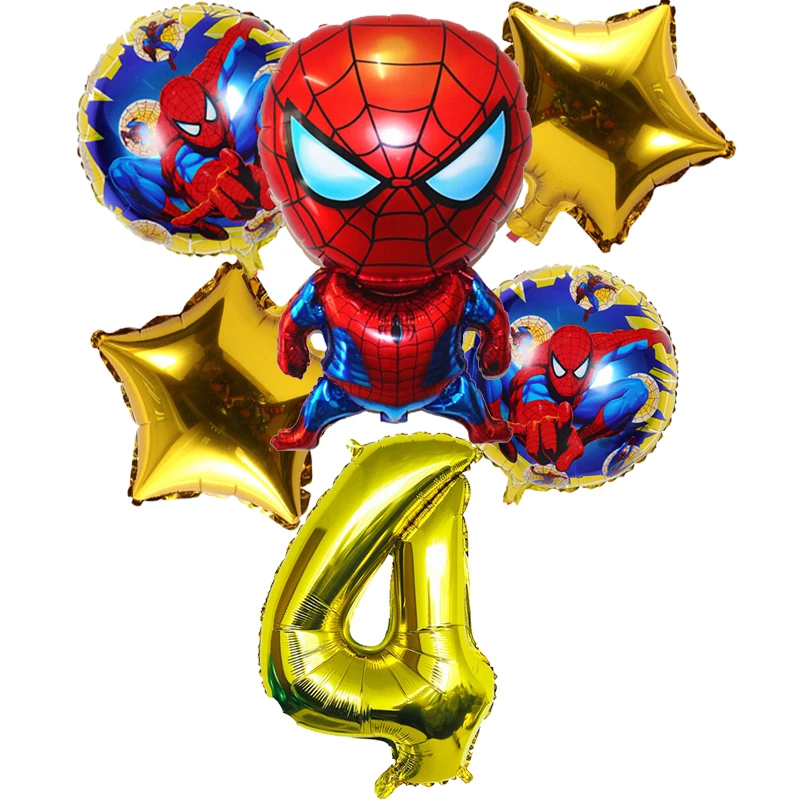 6p 3D человек-паук 32 дюймов красное золото цифровой фольга Гелиевый шар вечерние надувные шары День рождения украшение детская игрушка звезда