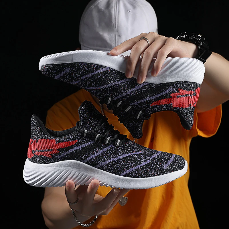 

Cross-border Flying Woven lightweight Sneakers Breathable Mesh Running Dhoes 2019 Men's Shoes Set Foot Casual Tide Dhoes