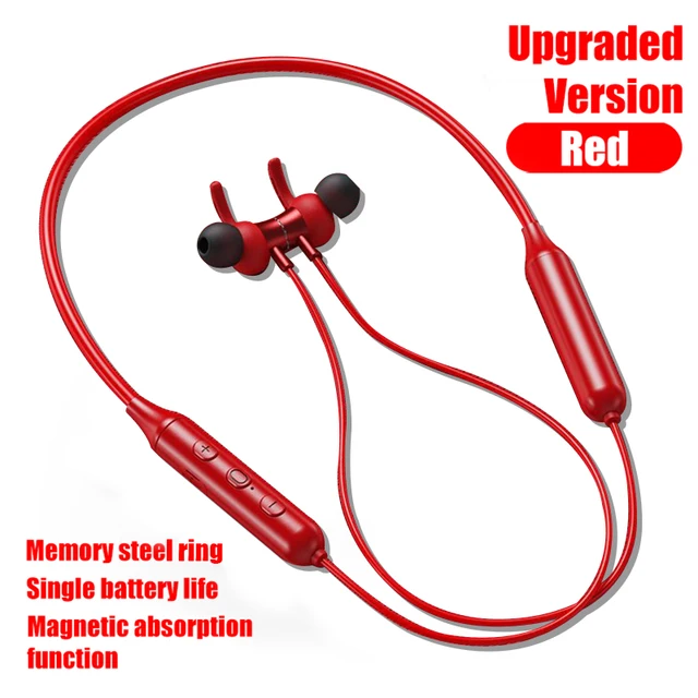 Headset Sports Headphones Wireless Noise Reduction Earpieces Waterproof Earbuds Bluetooth Earphones Works On All Smartphones TWS DD9 Upgrade red
