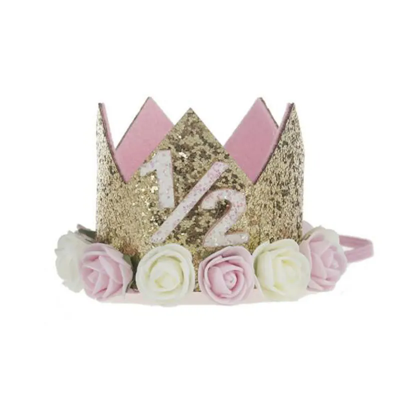 Счастливые шляпы для празднования первого дня рождения, декоративная крышка, один праздничный колпак, корона принцессы, 1-й 2-й 3-й год, детский аксессуар для волос - Цвет: Style 2