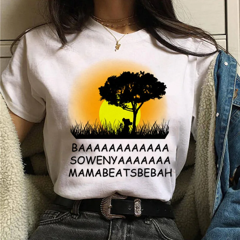 Футболка «Король Лев хакуна матата» harajuku, женская футболка ulzzang, летний топ с принтом 90 s, футболка веселая, повседневная, женская, Homme