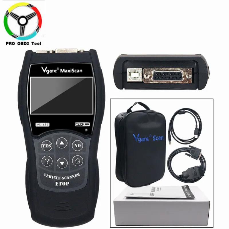 Профессиональный VS890 MaxiScan Vgate OBD2 EOBD диагностический инструмент бд сканирование многоязычный VS 890 автомобильный код ридер