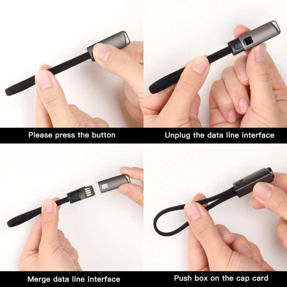 Кабель для передачи данных с ремешком для ключей 0,2 м, USB type-c, быстрая стабильная передача, кабель для мобильного телефона, безопасный и стабильный, не повреждает телефон