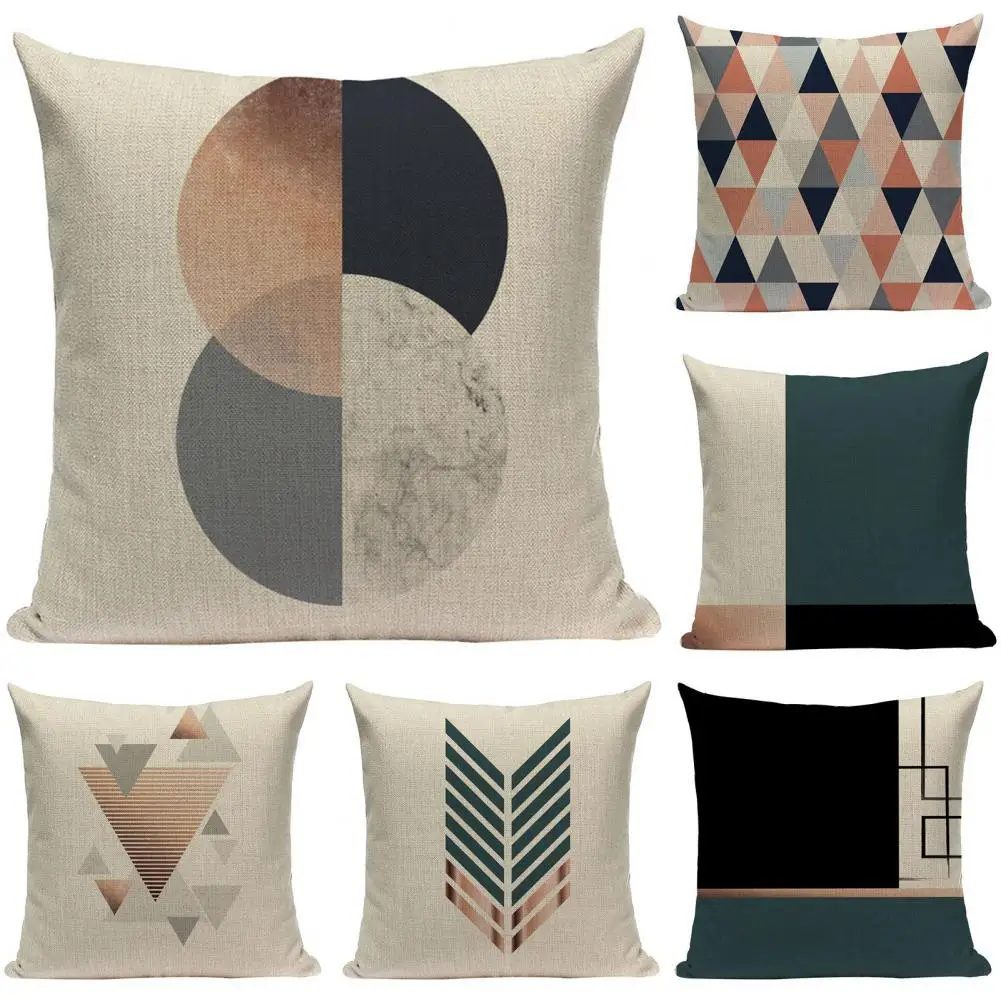 Nordic Style Fiberflax Throw Pillow Case Cushion Cover Unique Pattern Printed Decor for Sofa Mat | Дом и сад