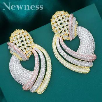 

Newness Fashion Luxury Flower Super Copper AAA Cubic Zirconia Women Engagement Earrings Studs Jewelry Party Gift