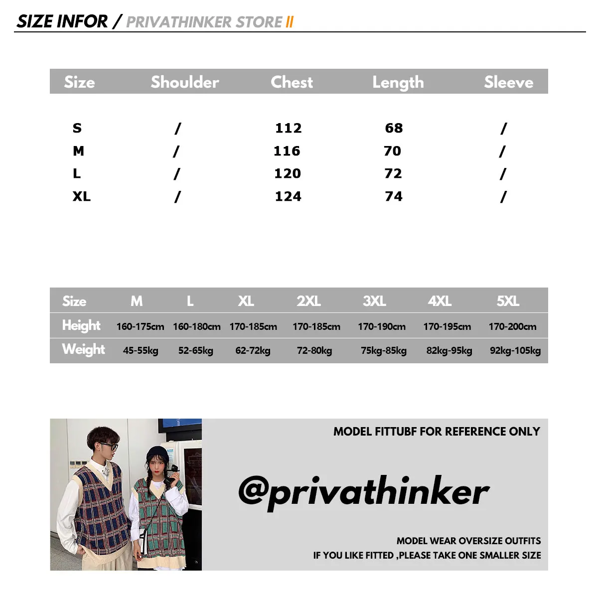 Privathinker Couple Autumn Plaid Pullovers Top Clothes Men Woman Knitted Fashion Vests Lady Sleeveless V-Neck Sweater Vests
