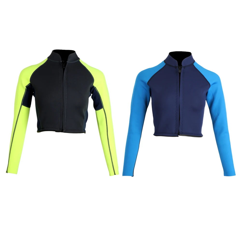 

Women Diving Suit Wetsuit Jacket 2mm Neoprene Full Zip Front Zipper Wetsuit Women Wetsuit Jacket 2mm