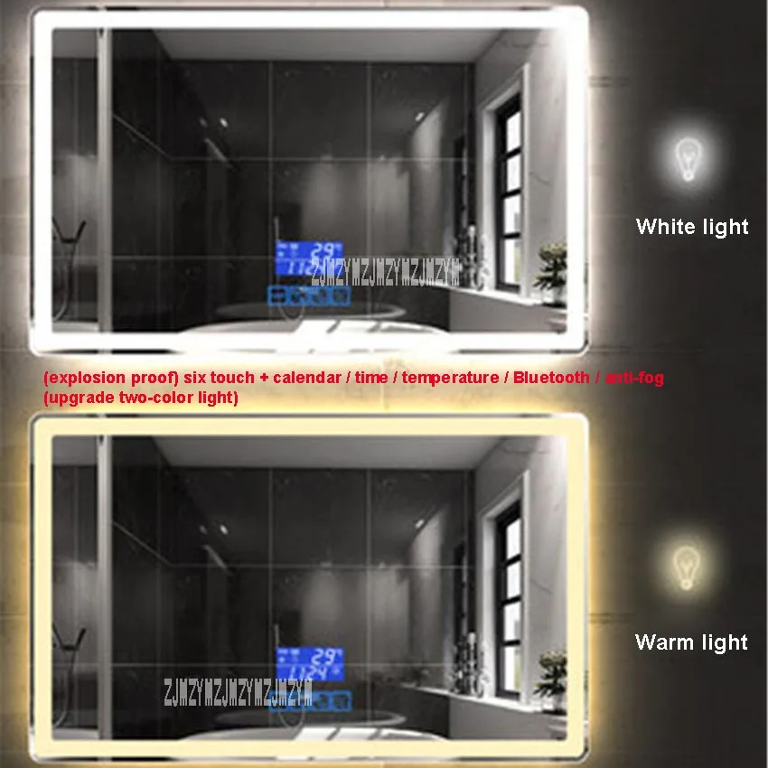 CTL305 умное зеркало настенное противотуманное зеркало для ванной комнаты светодиодный сенсорный переключатель Bluetooth зеркало для ванной комнаты 110 В/220 В 4,8 Вт/м 800*1300 мм - Цвет: 220V D 800x1300mm