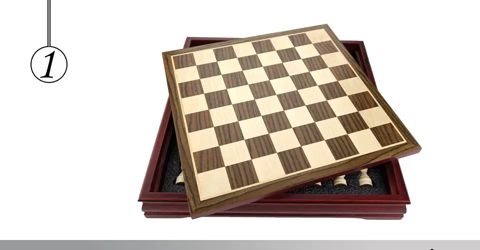 Easytoday Wooden Chess Game Set Wood Chess Pieces Short Tea Style Puzzle Chessboard Table Games High-quality (1)