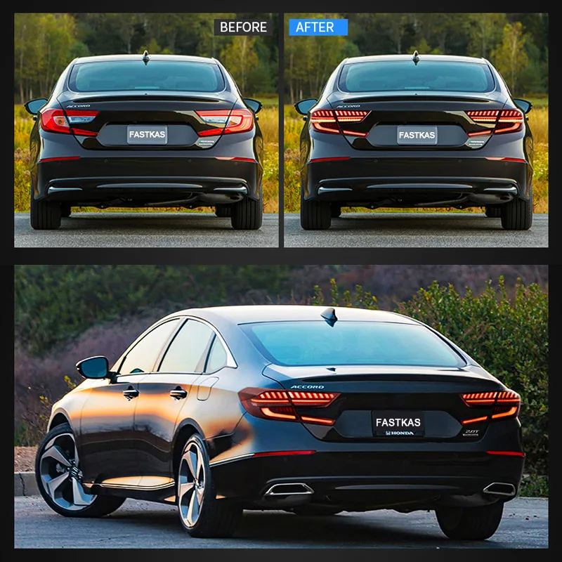 1 пара светодиодный задний фонарь светильник в сборе для Honda Accord 2018 2019 с обратным