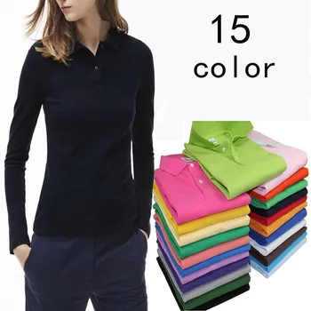 

Top quality Spring Autumn Mens woman long sleeve polos shirts 100% cotton mens lapel solid color tees fashion mens tops XS-4XL