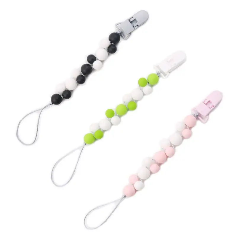DIY Baby Pacifier Chain Nipple Clip Silicone Newborn Teether Anti-drop Chains