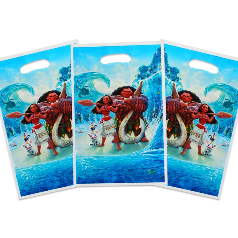 Moana 10 шт./компл. Единорог звезда тема вечерние Подарочный пакет вечерние украшения Пластик конфетная сумка там мешок с подарками для малышей праздничные вечерние поставки - Цвет: Moana