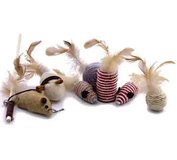 

7PCS/set Cat Toy Fish/mouse/stick/feather Gift Box