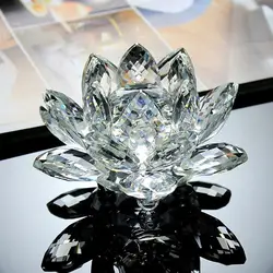 1 шт. 80 мм Кварцевый Кристальный цветок лотоса ремесла стеклянные украшения с лотосом хрустальный Лотос домашний свадебный Декор для