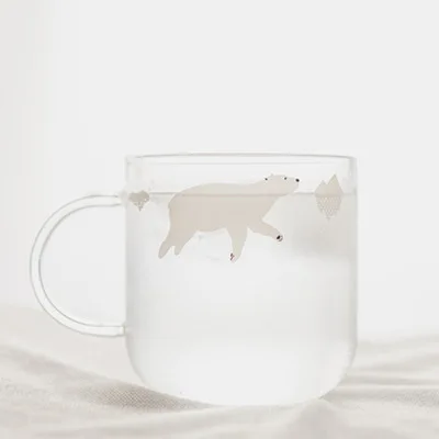 Polar bear350ml Творческий полярный медведь Пингвин бутылка с водой чашка свежая и экологически чистая стеклянная чашка ручной работы для вода, сок, молоко Чай пива - Цвет: Polar bear350ml