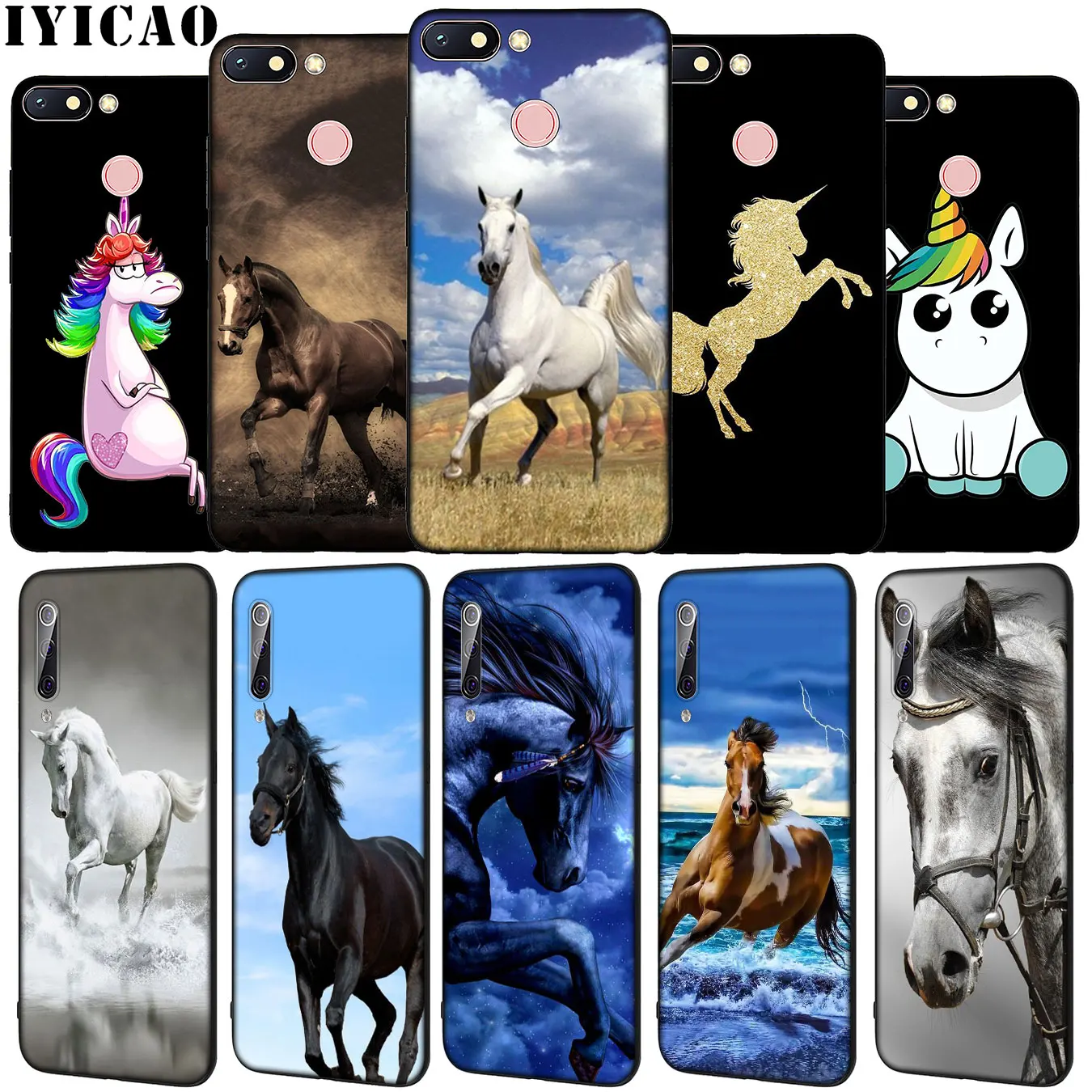 IYICAO Horse Soft Silicone Phone Case for Xiaomi Redmi Note 8 8T 8A 7 7A 6 6A 5 5A GO S2 K30 K20 Pro Cover | Мобильные телефоны и