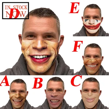 

Unisex Adult Animal Printed Funny Face Outdoor Mouth Breathable Cycling Mask Reusable Mouth Masks Windproof Mouth-muffle