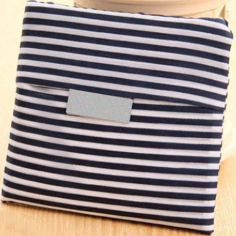 Navy stripes Новая модная Складная многоразовая зеленая хозяйственная сумка с принтом, сумка-тоут, удобная вместительная сумка для хранения - Цвет: Navy stripes