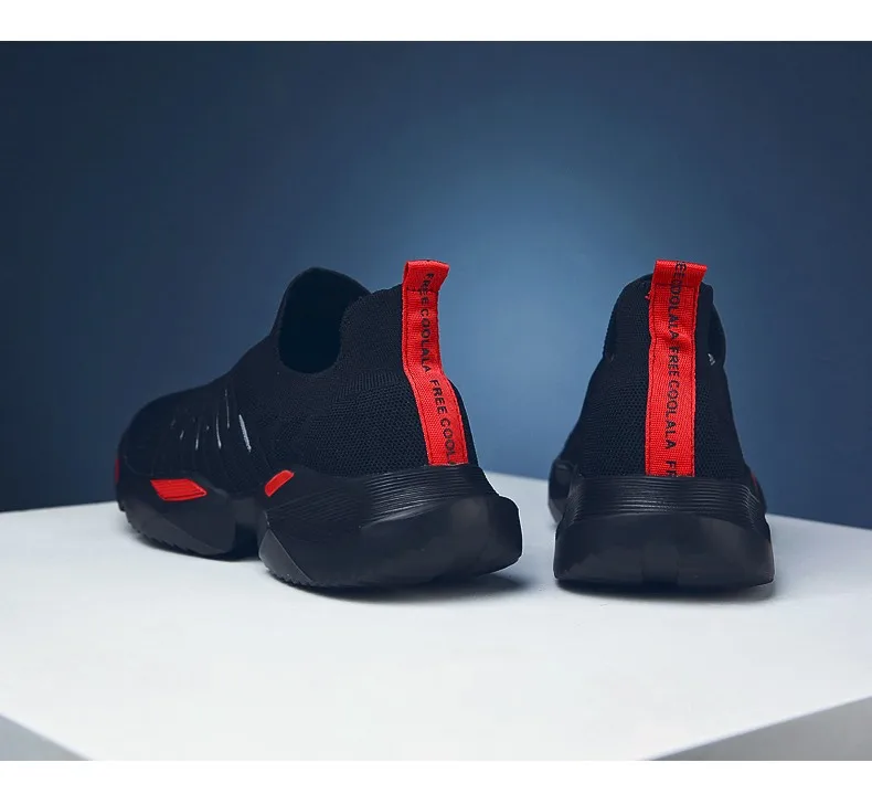 Новые летние воздухопроницаемые мужские кроссовки для бега с летающим трикотажным верхом, удобные кроссовки для бега на открытом воздухе, повседневная обувь, размер 46