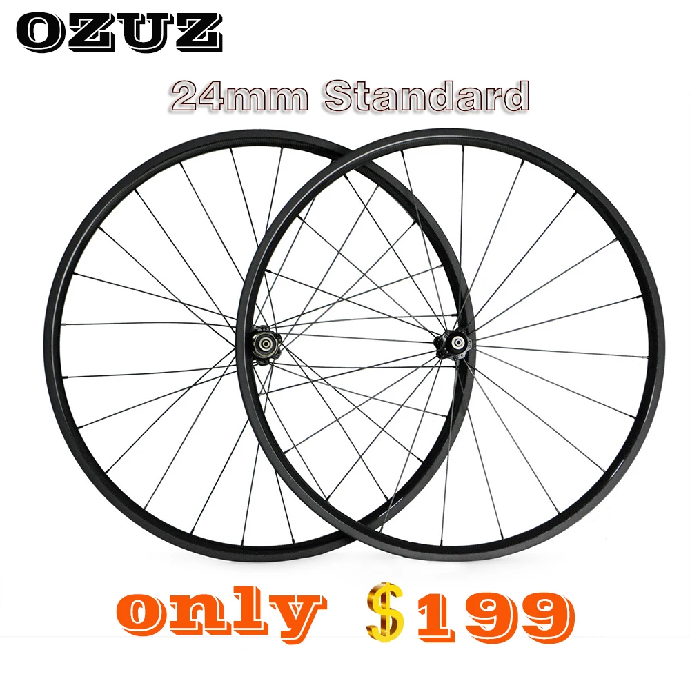 

OZUZ Novatec A271SB Hubs 24mm Carbon Wheels Clincher Bicycle Wheelset 23mm Wide 700C 3K Matte V Shape Brake Standard Wheels