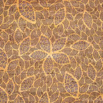 

Portuguese Cork Fabric Leaves and flowers pattern , cork tissue, cork sheet, natural material COF-256