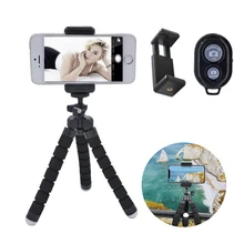 Гибкая Губка Осьминог Мини штатив с Bluetooth пульт дистанционного спуска затвора для мини камеры iPhoneTripod держатель телефона клип стенд