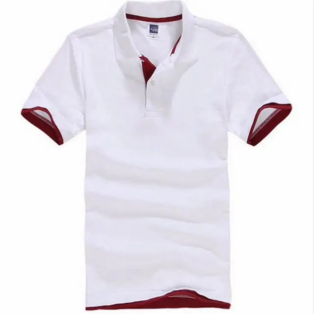 De talla grande XS-3XL nueva camisa de Polo de los hombres de algodn de manga corta Camiseta marcas camisetas Mens camisa Polo - Цвет: Слоновая кость