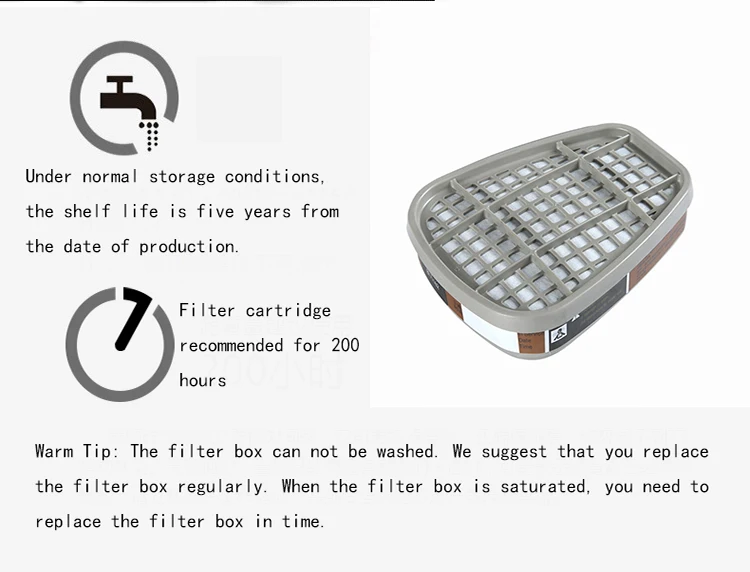 1pr = 2 шт 3 м 6001CN фильтр-картридж респиратор органический газ Защитный спрей краска Benz пары для 6000/7000 серии противогаз