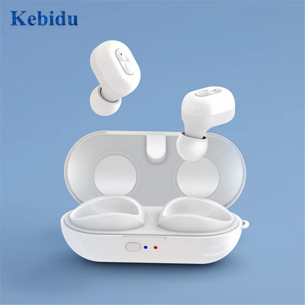 KEBIDU стерео спортивные Bluetooth наушники N9 TWS беспроводные наушники Earbus гарнитура с микрофоном 300 мАч Внешний аккумулятор