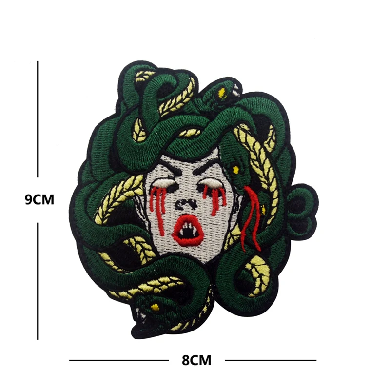 A Значок Gorgon голова форма вышитые DIY Одежда повязка одежда рюкзак патч в виде шляпы 1 шт - Цвет: A