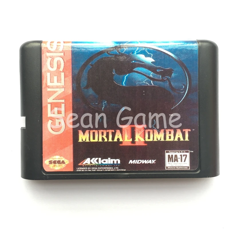 16 бит sega MD игра Ultimate Mortal Kombat 3 карты для sega Megadrive Genesis видеоигровая консоль картридж - Цвет: Mortal Kombat II