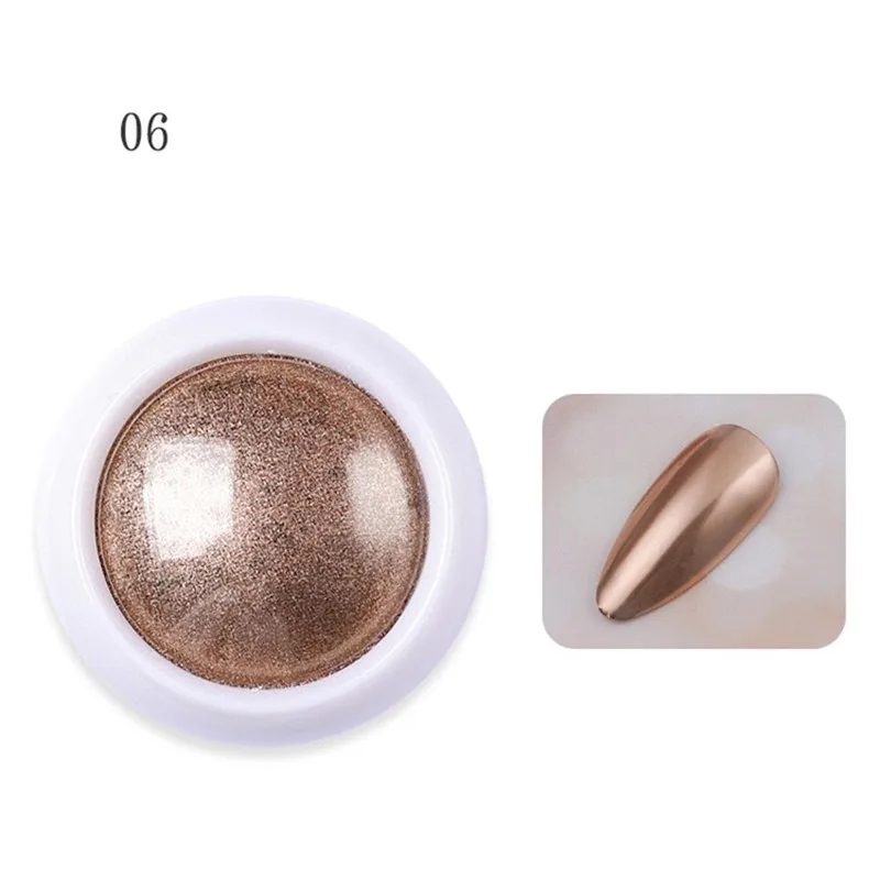 06 Mirror Powder 1 коробка зеркальный пигмент порошок для ногтей Шампань розовое золото блеск для ногтей порошок пыль металлический эффект пудра с голографическим эффектом для украшения ногтей - Цвет: 06 Mirror Powder