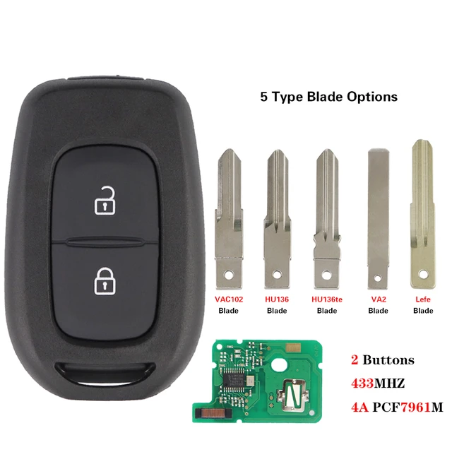 FOR DACIA SANDERO DUSTER 4 BUTTON KEY CASE REMOTE SMART KEYLESS