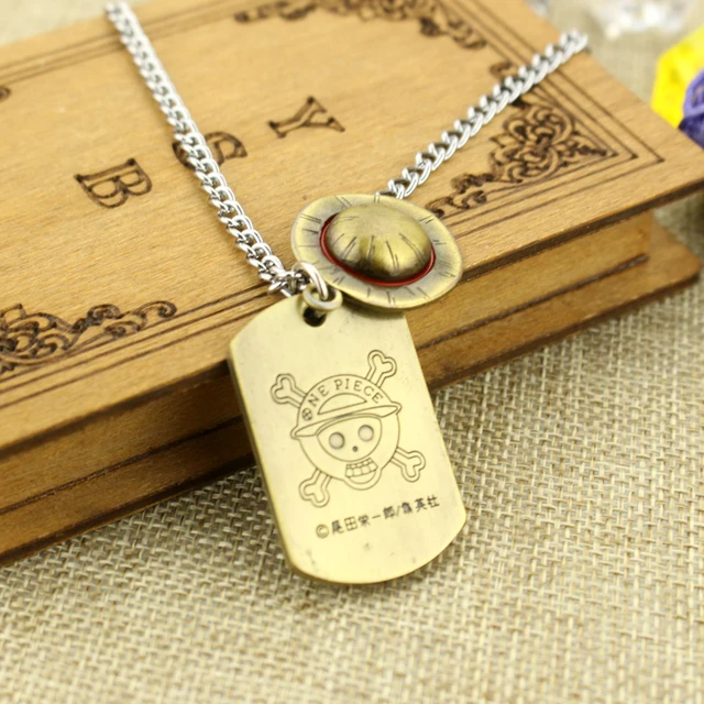 Necklace Soldier Luffy Necklace Wool Hat Road Fly Flying Peripheral Alloy Double Pendant Classic Jewelry - One Piece Store