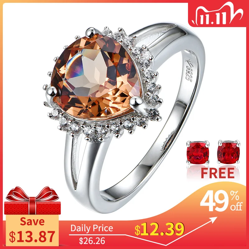 

Diaspore Silver Rings for Women Wedding Silver Jewelrys 3 Carats Created Diaspore Color Change Fine Jewelry
