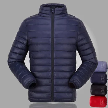 

Autumn and Winter New Old and Young Thin Down Jacket Men's Collar Short Paragraph Plus Size Men's Casual Solid Color Coat