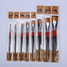 4 pçs profissional cabelo de náilon plana pico pintura a óleo pincéis artista conjunto acrílico diy caneta aquarela para artistas pintores iniciantes