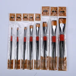 4pcs Professional Nylon Hair Flat Peak Oil Painting Artist Brushes Set Acrylic DIY Watercolor Pen For Artists Painters Beginners