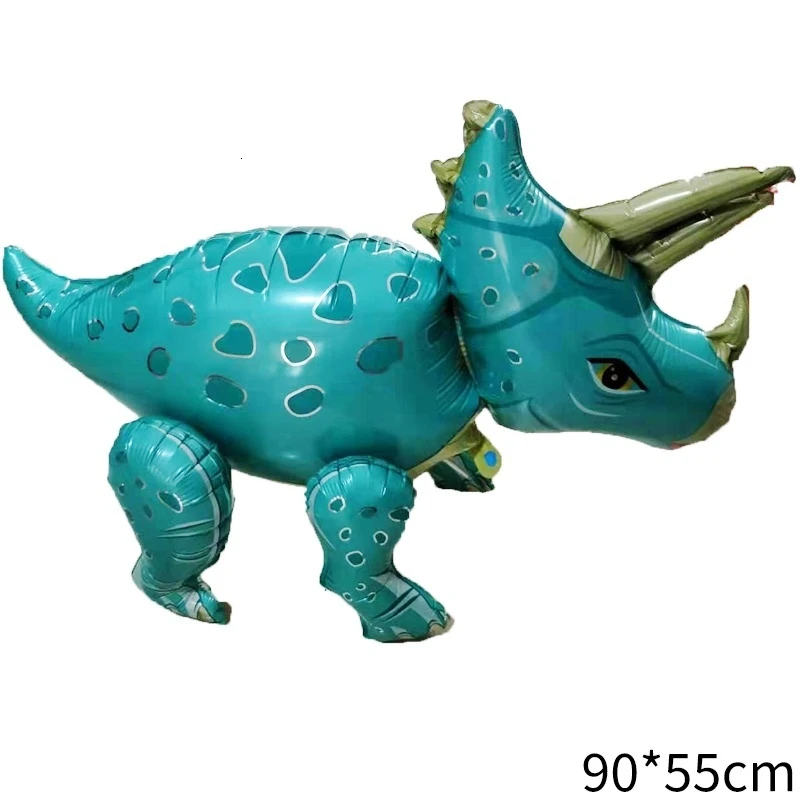 Воздушные шары и аксессуары в виде динозавра из мультфильма Amnimal 4D, вечерние детские украшения для вечеринки в честь Дня Рождения - Цвет: blue Triceratops