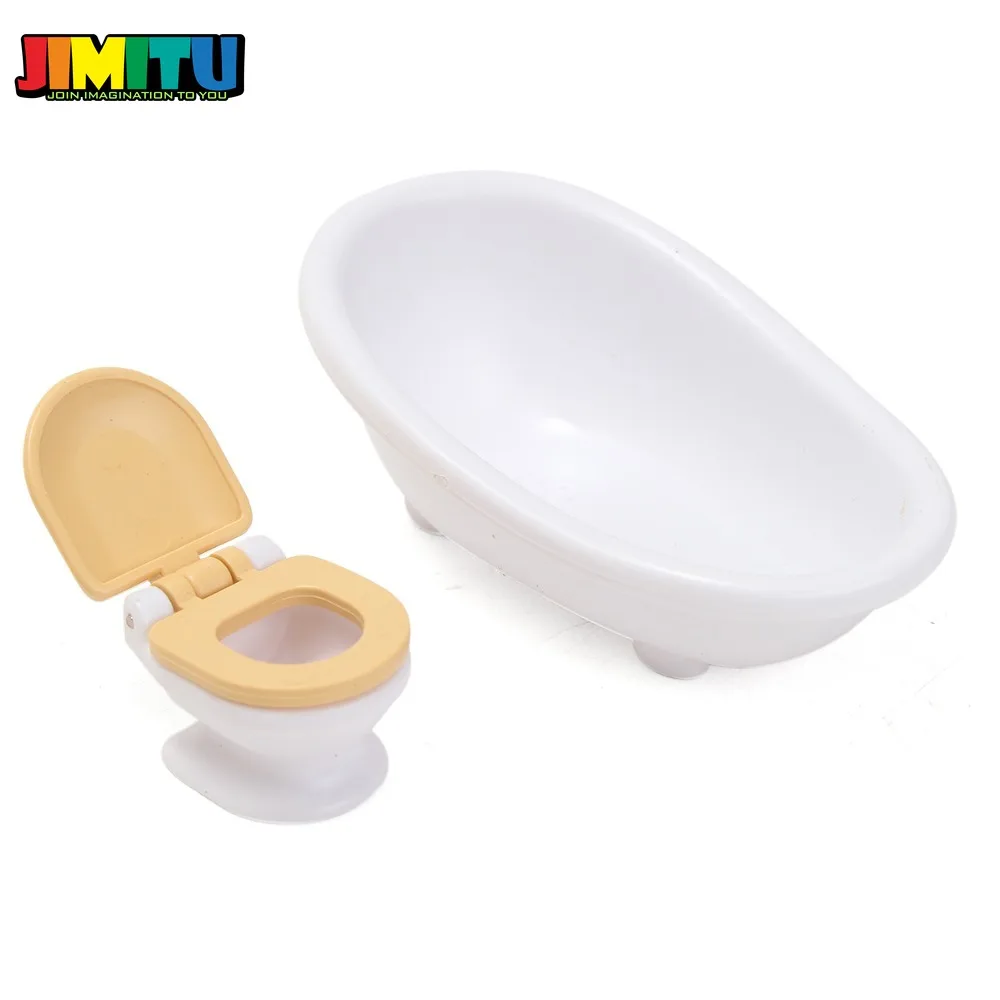 JIMITU DIY миниатюрный дом мебель для ванной комнаты наборы Кукольный дом ремесленные игрушки аксессуары для детей подарок