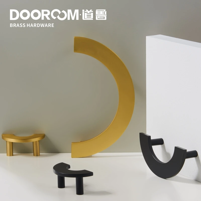 Латунные мебельные ручки Dooroom современные легкие Роскошные полукруглые для