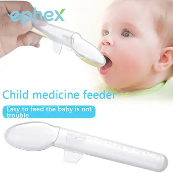 

Ephex Safe Mediciness Training Feeding Spoon Portable PP Juice Baby Spoon Smart Protect Scale