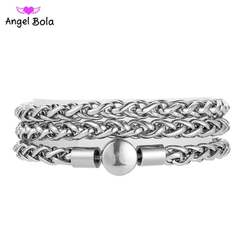 

Bracelet for Men Women Curb Cuban Link Chain Stainless Steel Mens Womens Buddha Bracelets Chains Wristband Jewelry