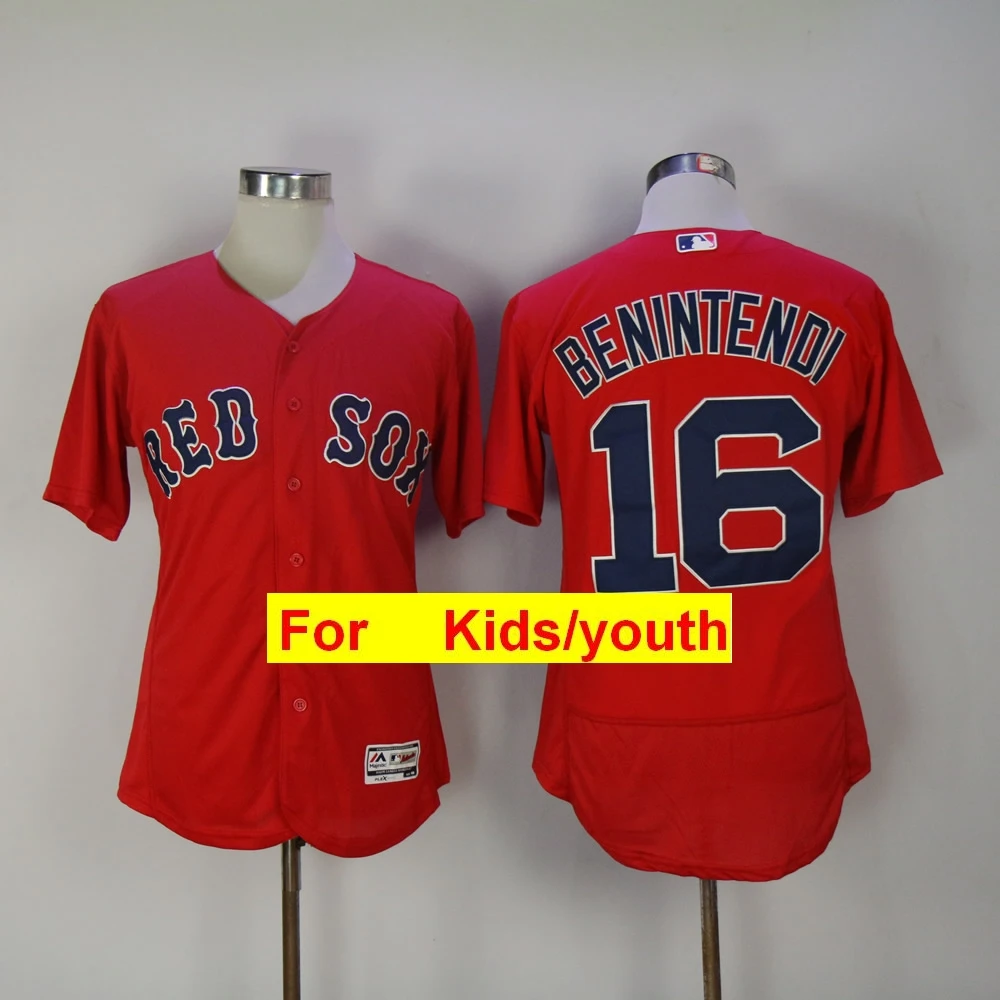 Youth Boston Mookie Betts Xander Bogaerts J.D. Martinez Andrew Benintendi Chris Sale Jackie Bradley Flex& Cool Base Jersey - Цвет: Красный