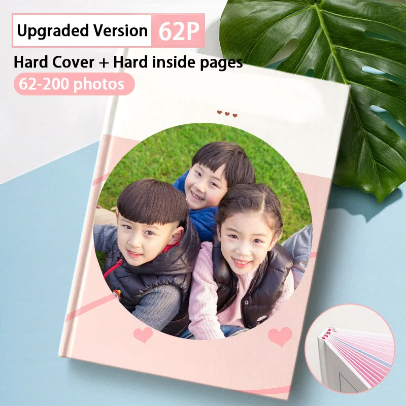 62 pages Upgraded Сделанная на заказ Фотокнига печать запись Baby'g рост настройки журнал книга фотография альбом запомните детей растут фото книга - Цвет: 62 pages Upgraded