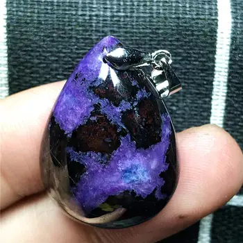 

Top Natural Royal Purple Sugilite Pendant Woman lady Man Crystal 28x20x10mm Water Drop Beads South Africa Stone Jewelry AAAAA