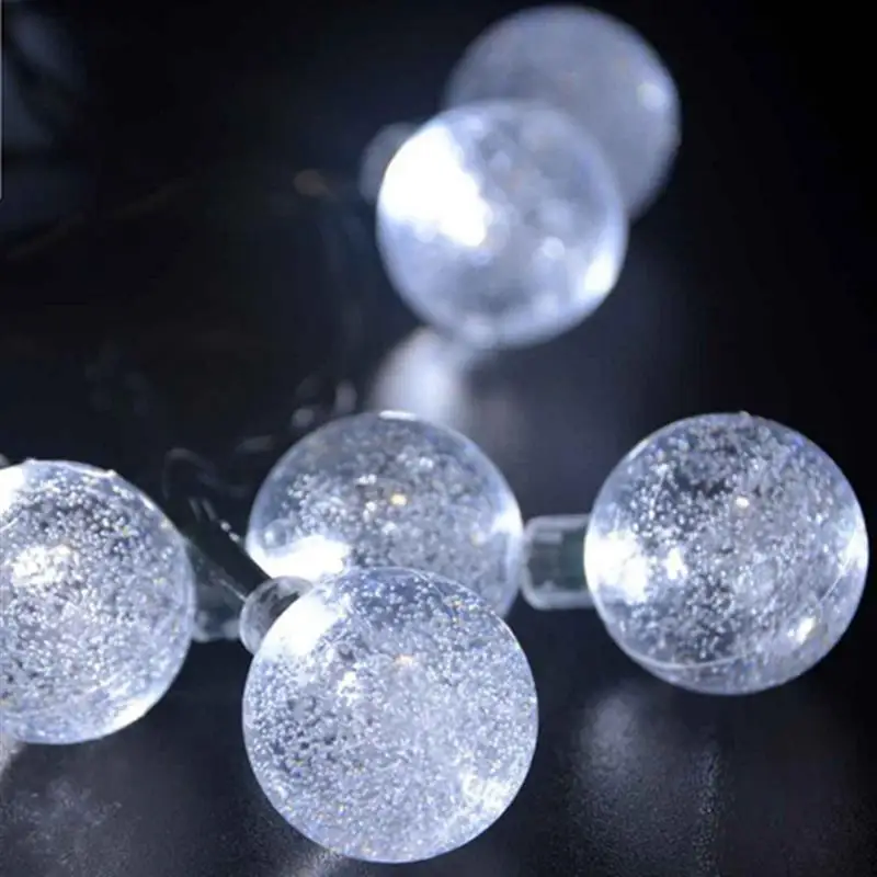 6 м 40LED хрустальный шар солнечный светильник s Рождественский Сказочный садовый светильник s для улицы дома газон патио вечерние(белый светильник