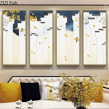 

CHINESE ANCIENT ARCHITECTURE WALL PAINTING HD CARTOON WALL DECORATION MURAL DECORATION PAINTING SOLID WOOD FRAME HOME DECOR