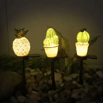 

Solar Garden Light Outdoor Waterproof Led Ground Lamp Simulation Pineapple Cactus Plant Lamp Villa Lawn Landscape Lamp